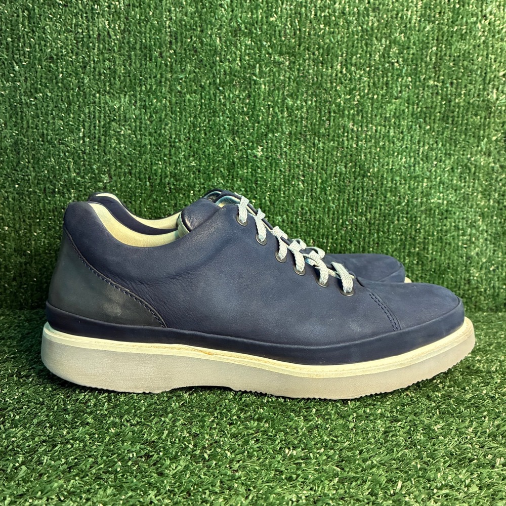 Samuel Hubbard Fast Walking Vibram Sole Leather Casual Sneakers Navy Mens 10.5 M